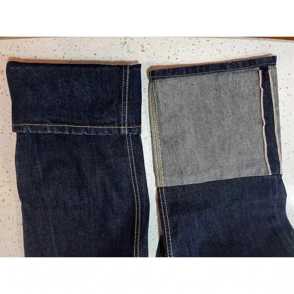 ANDERSSON BELL SCANDENAVIA high rise CUFFED CAPRI DENIM JEANS SIZE LARGE - Picture 7 of 8